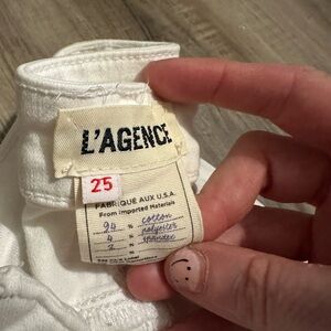 L’Agence Josie High Rise Skinny Jeans Split Hem White Blanc Womens Size 26